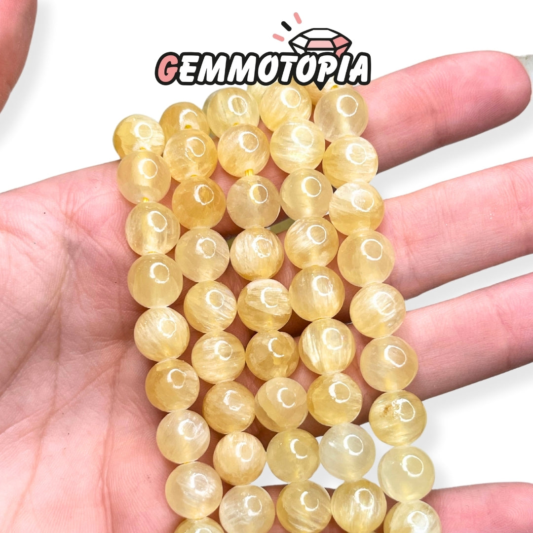 Perle Calcite Jaune 5A 8 MM