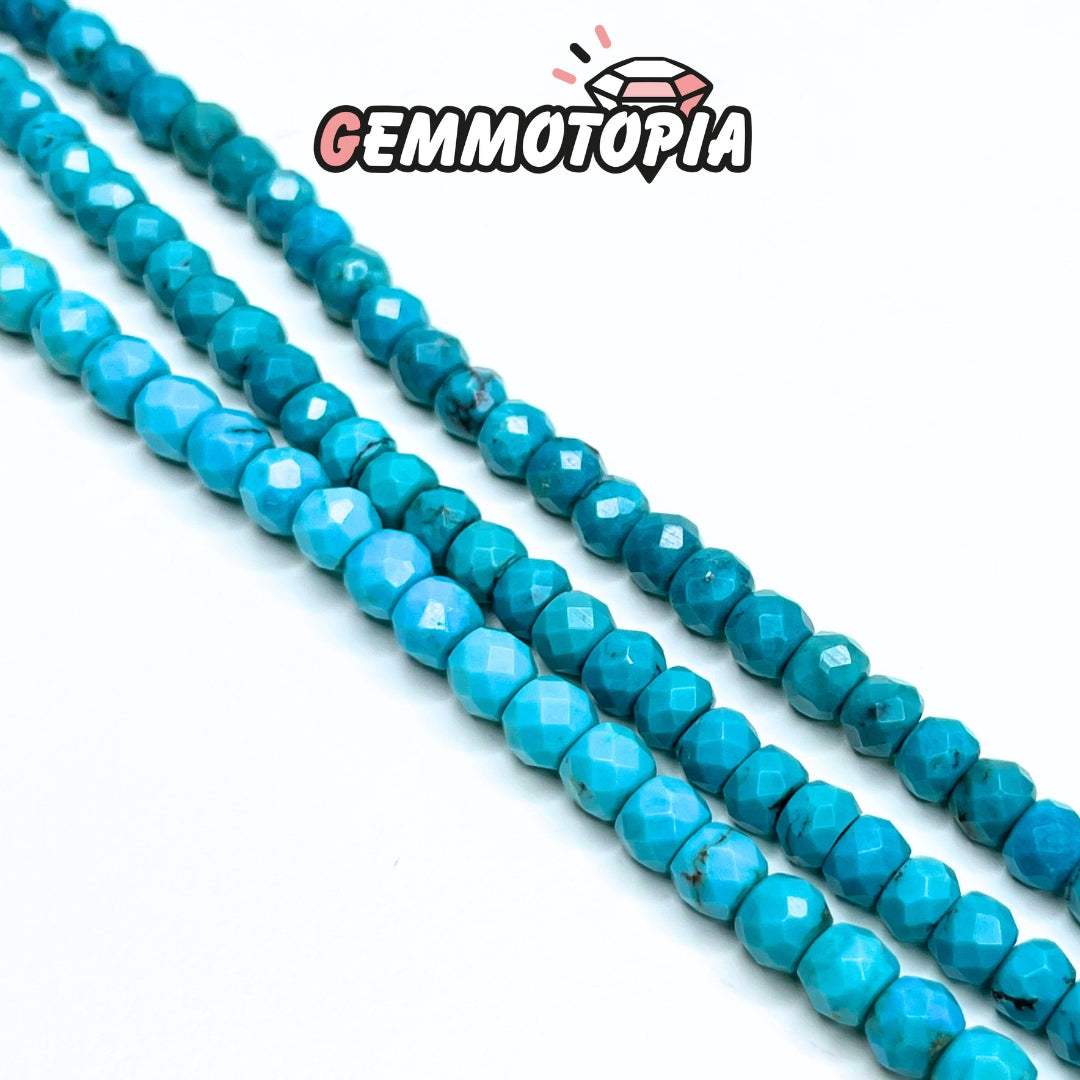 Perles Facettées Turquoise Kingman 6 MM