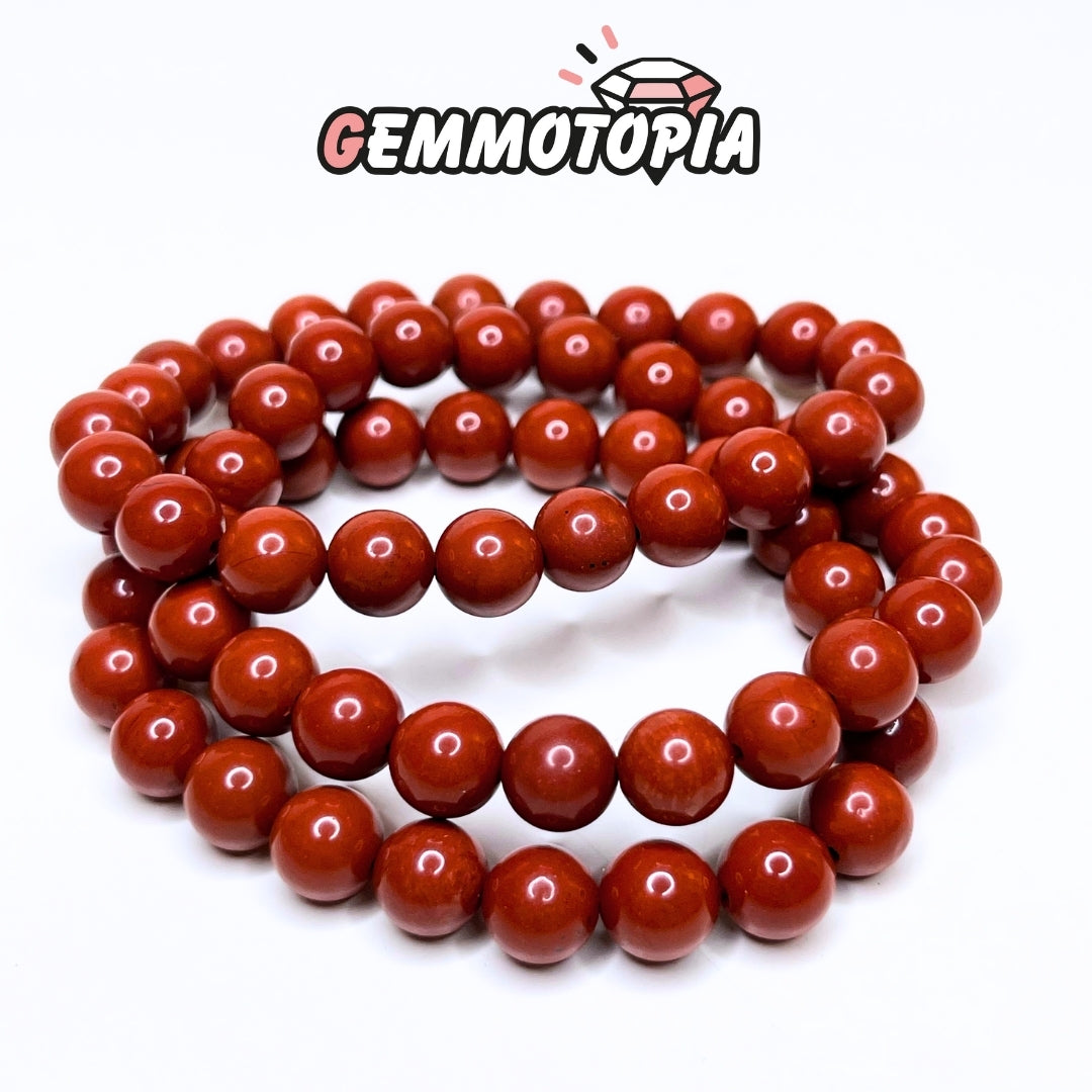 Bracelet en Jaspe Rouge 5A