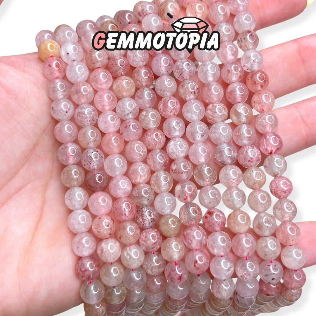 Perle Quartz Fraise 1A 6 MM