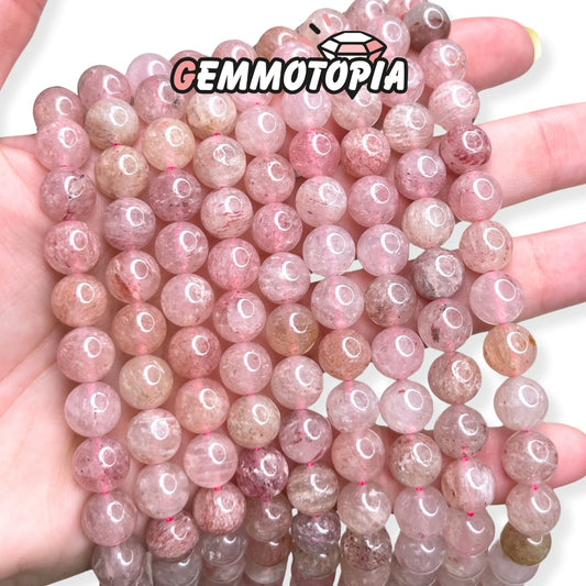 Perle Quartz Fraise 1A 8 MM