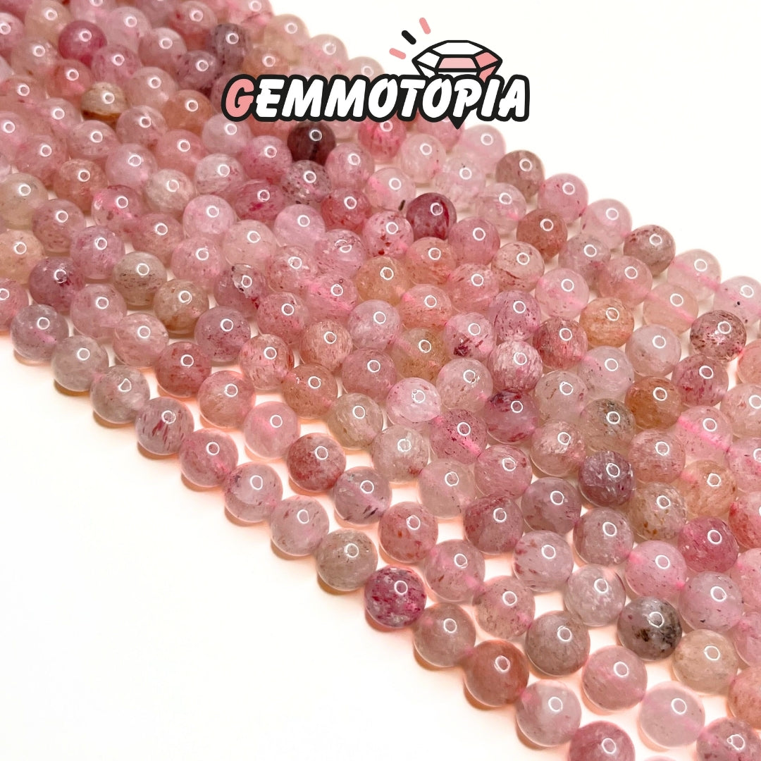 Perle Quartz Fraise 1A 6 MM