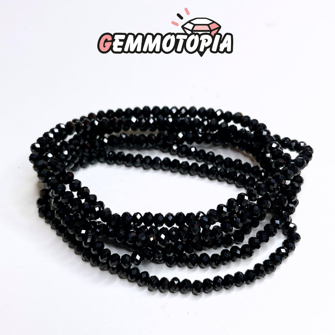 Bracelet Facettée Spinelle Noire