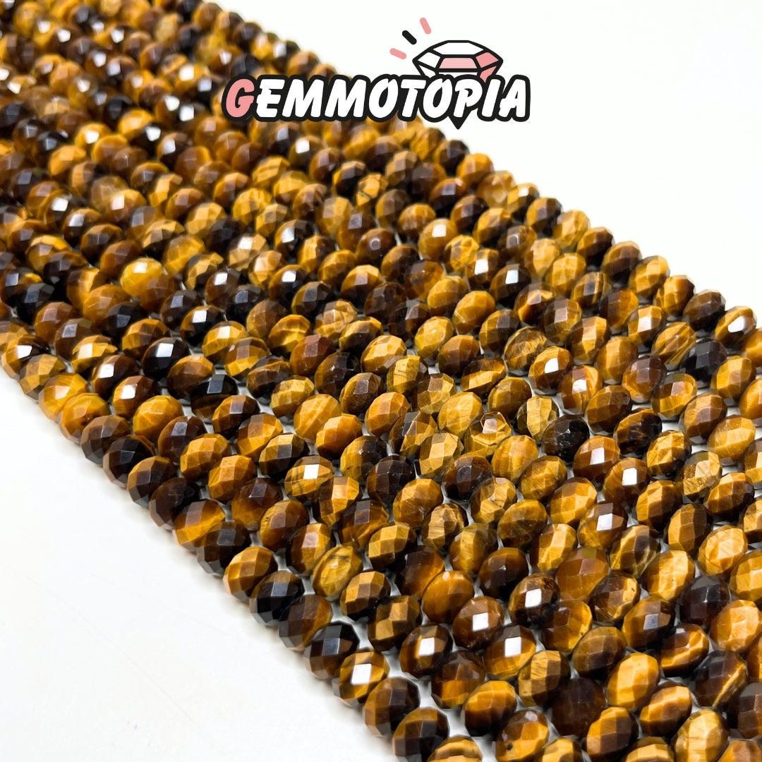 Perle Rondelle Facettée Oeil de tigre