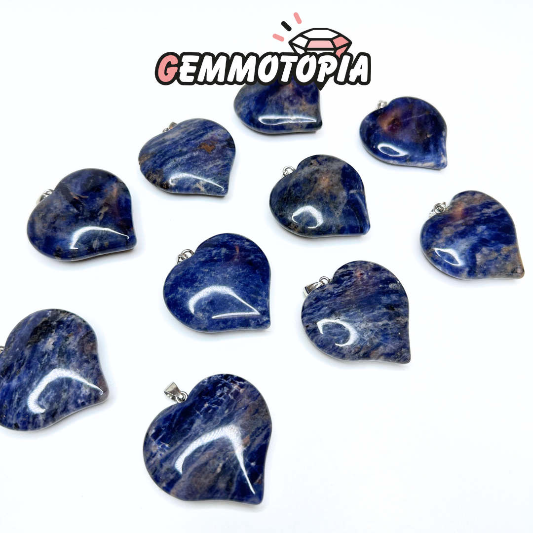 Pendentif Coeur Sodalite