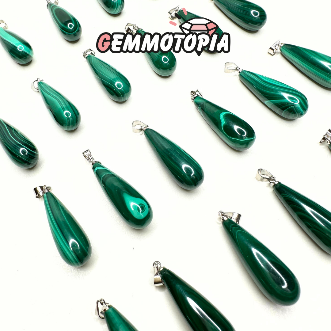 Pendentif Goutte Malachite