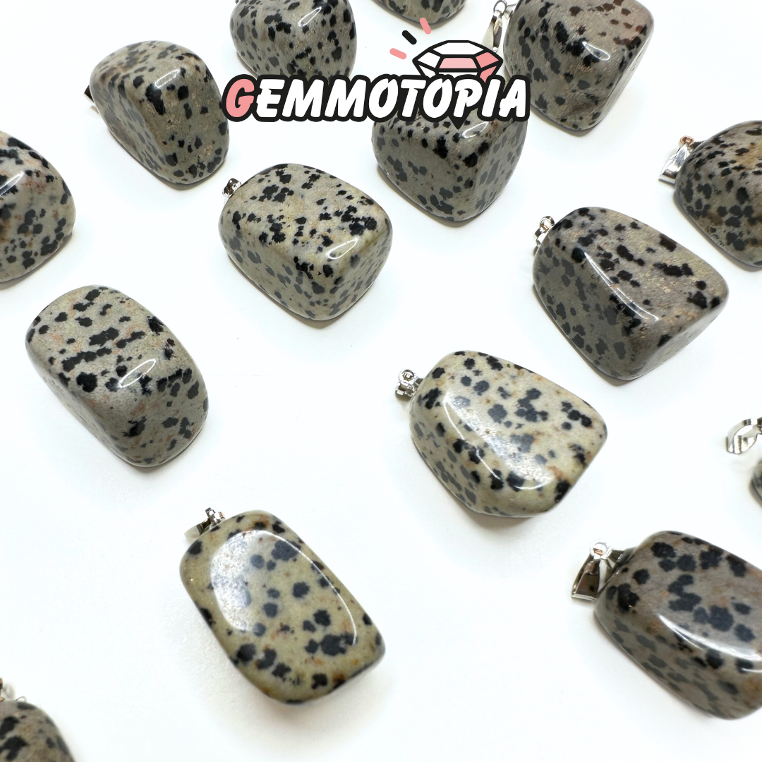 Pendentif Pierre RouléeJaspe Dalmatien X5