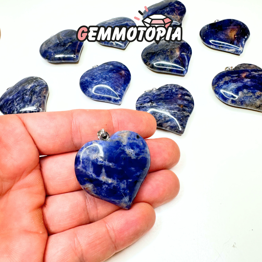 Pendentif Coeur Sodalite