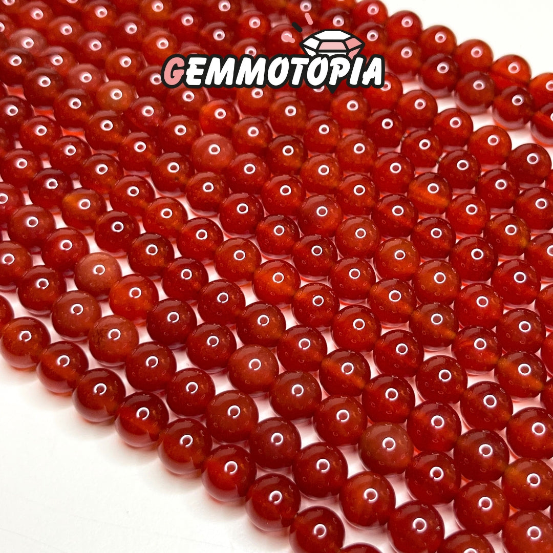 Perle Cornaline Rouge 7A 4 MM