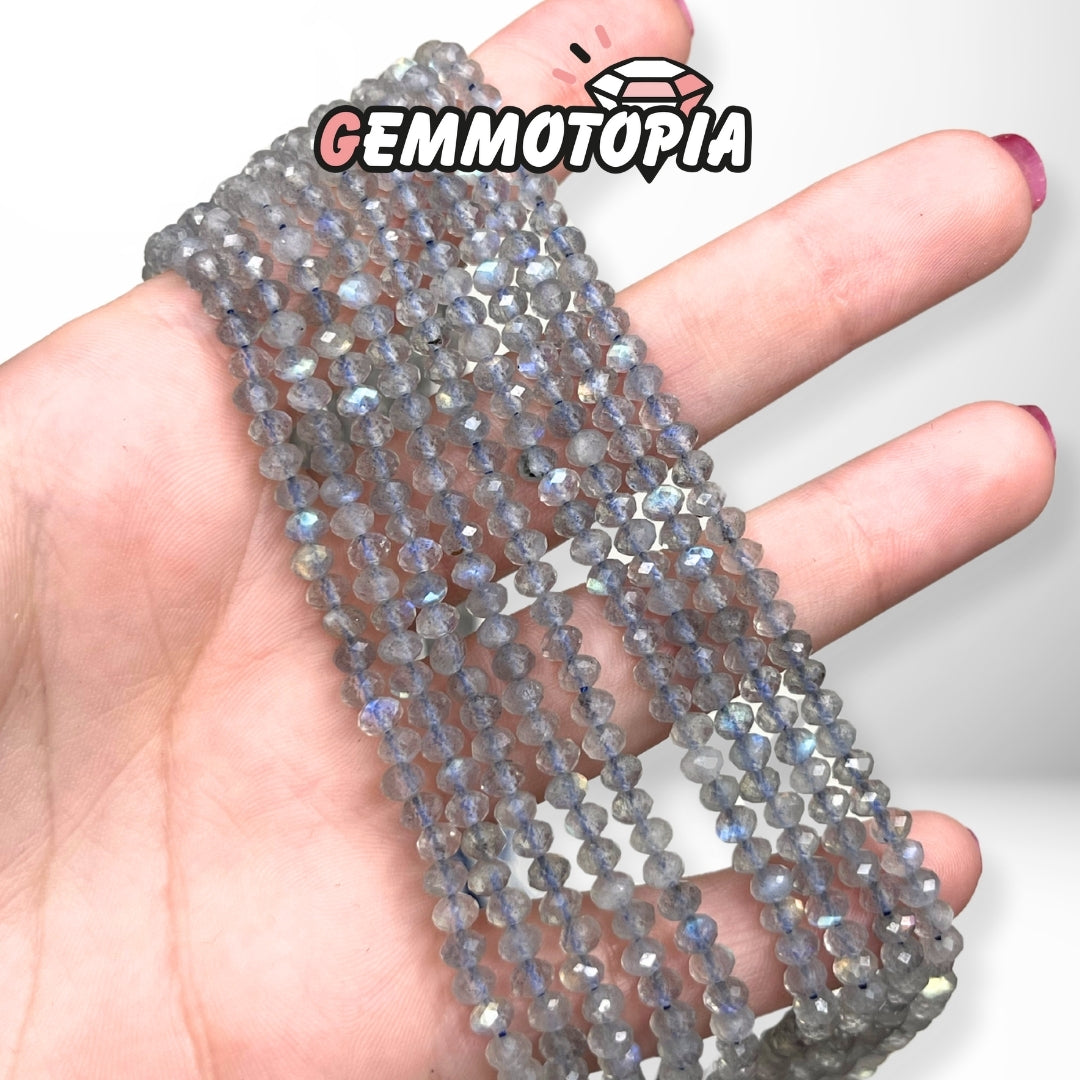 Perle Rondelle Facettée Labradorite 3A