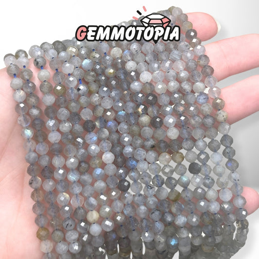 Perle Labradorite Ronde Facettée 1A 4 MM