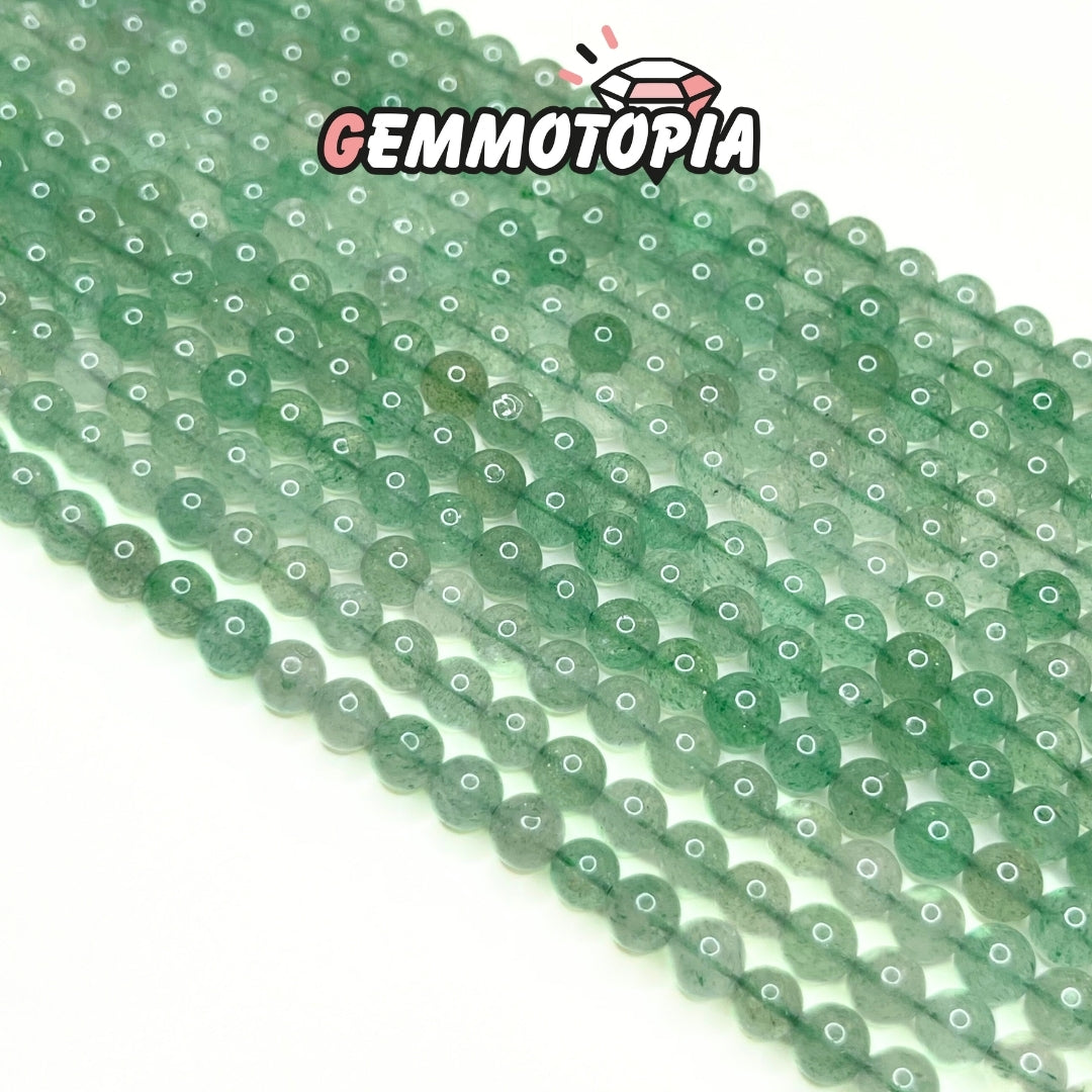 Perle Quartz Fraise Verte de Madagascar 1A 8 MM