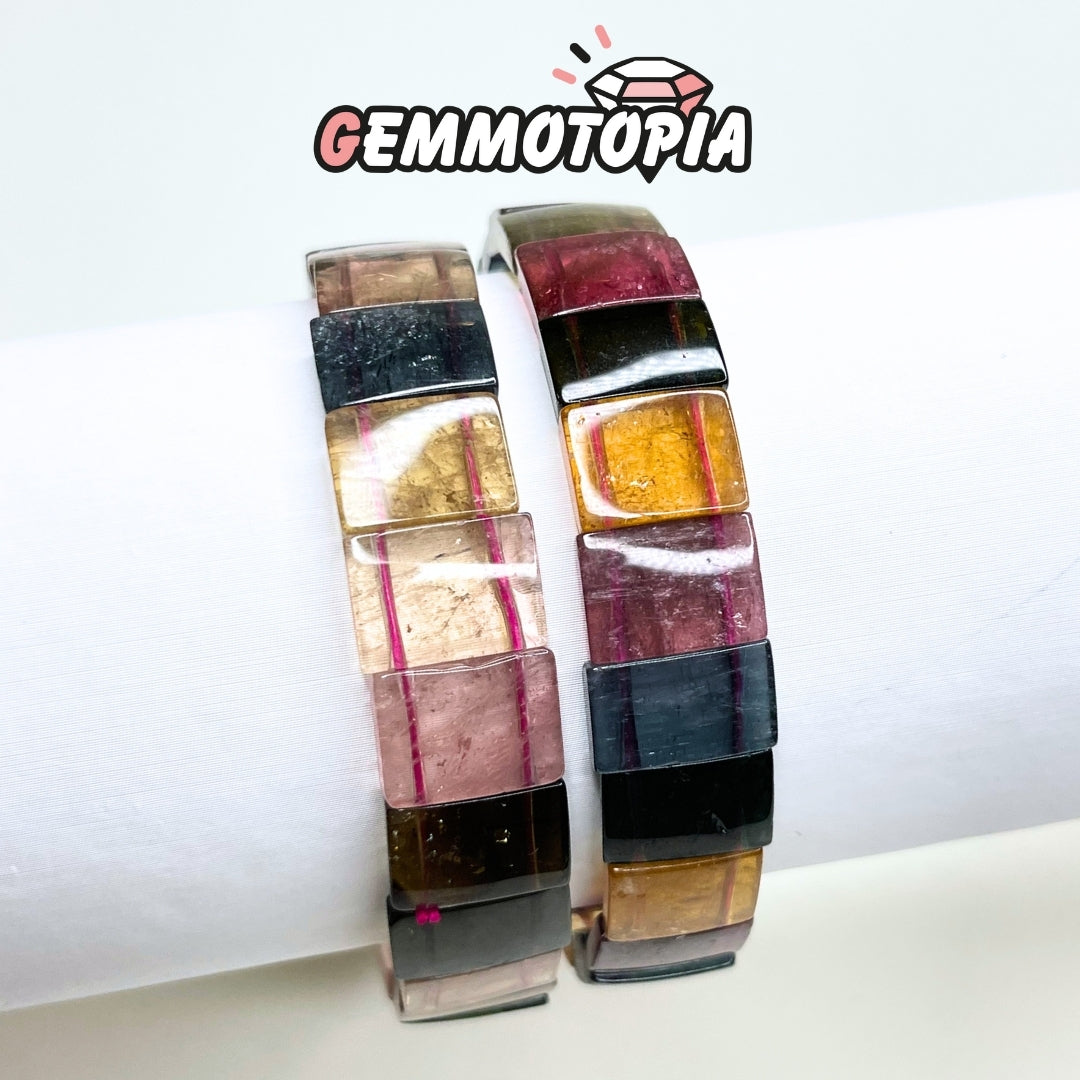 Bracelet Manchette Tourmaline multicolore 5A