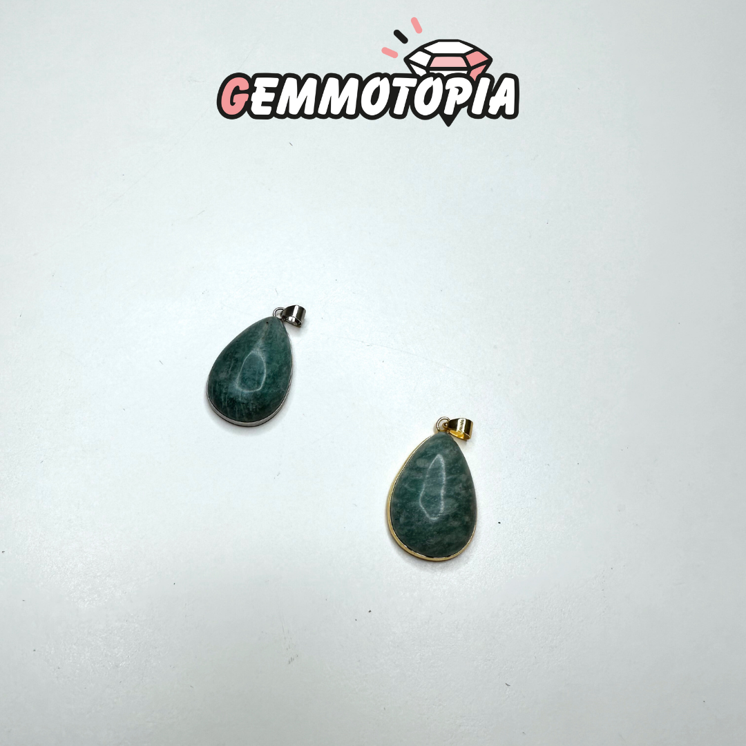 Pendentif Serti goutte Amazonite