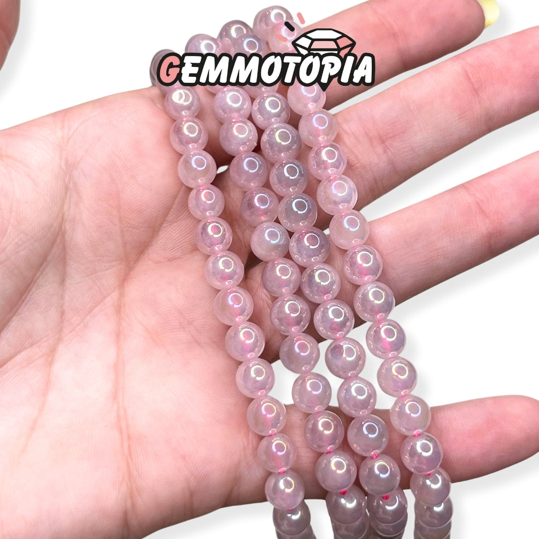 Perle Quartz Rose Aura 6 MM