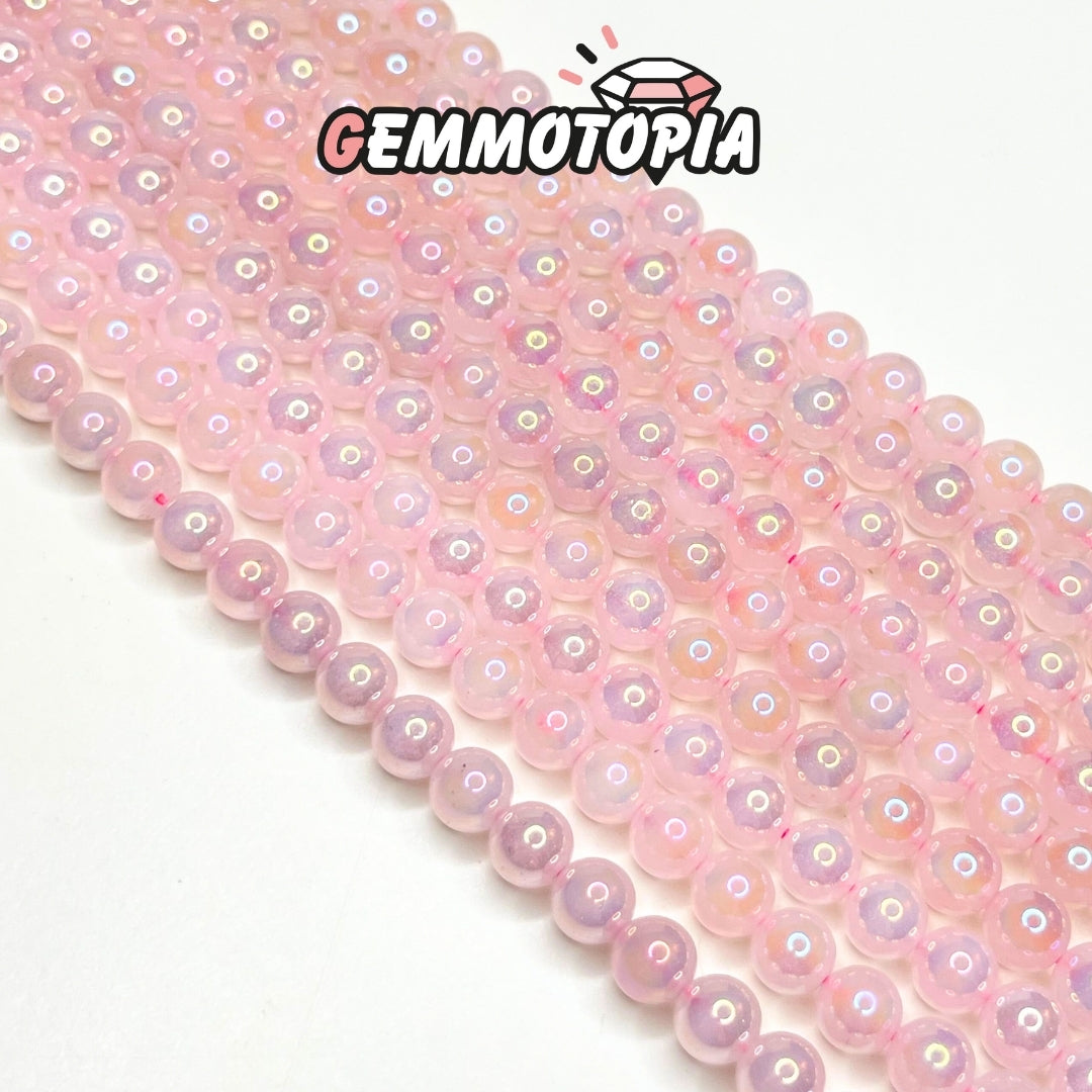 Perle Quartz Rose Aura 8 MM