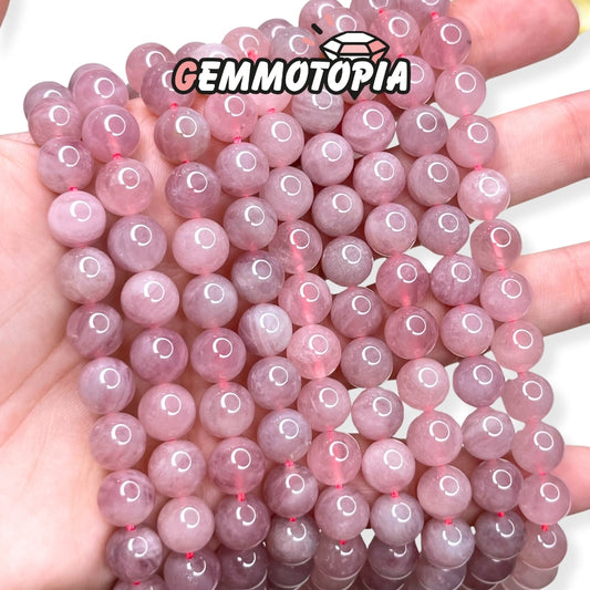 Perle Quartz Rose de Madagascar (Grade A) 8 MM