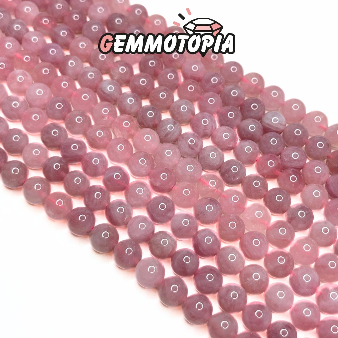 Perle Quartz Rose de Madagascar (Grade A) 8 MM