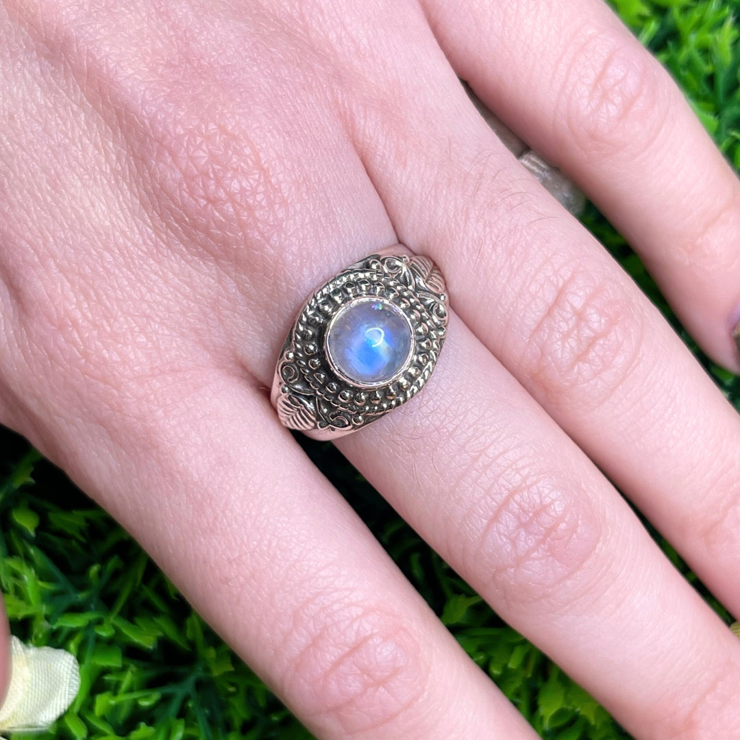 Bague Pierre de Lune Blue Fire #139