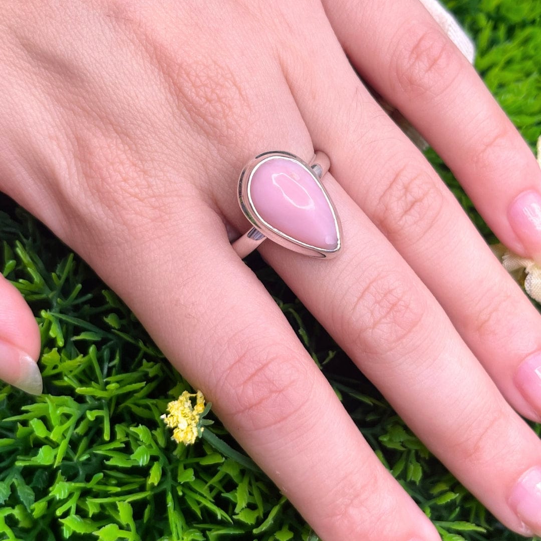 Bague Argent Opale Rose #36