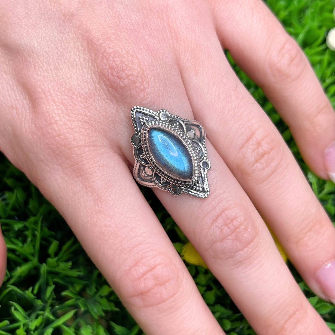 Bague Labradorite Bluefire Argent 925 #34