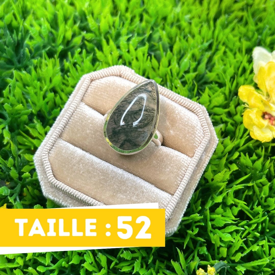 Bague Argent Agate Mousse #5