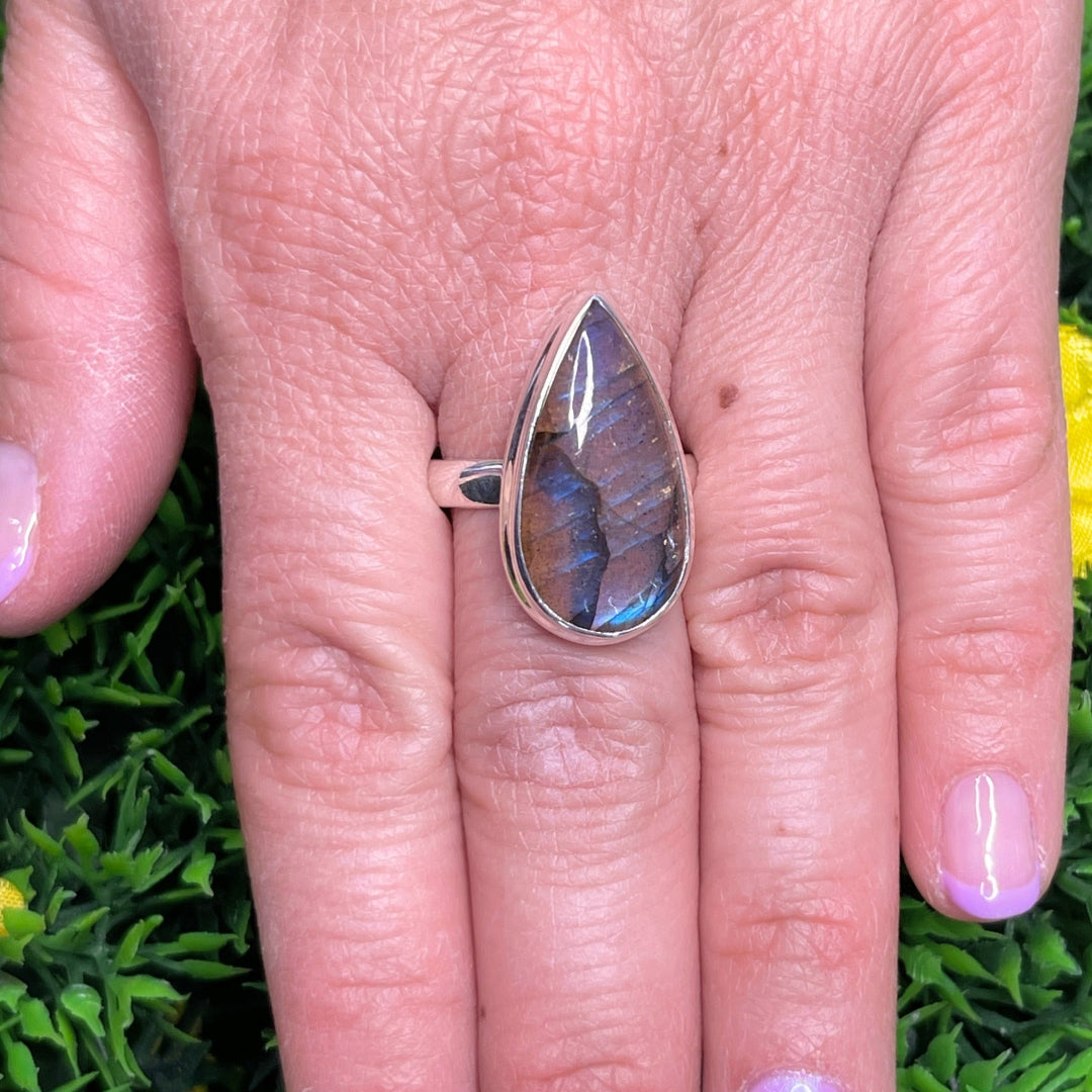 Bague Argent Labradorite Bluefire #197