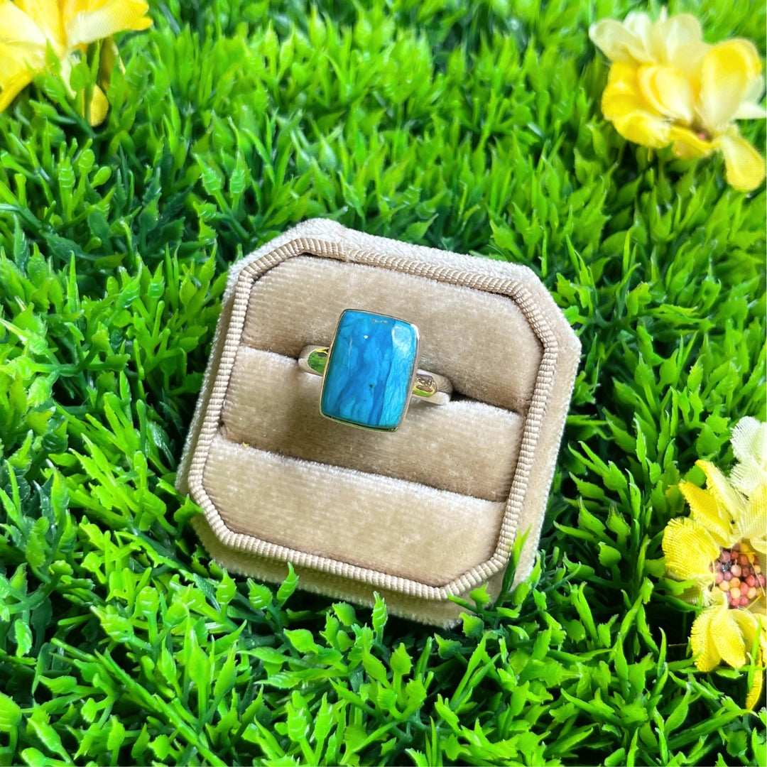 Bague Opale Bleue du Pérou #47