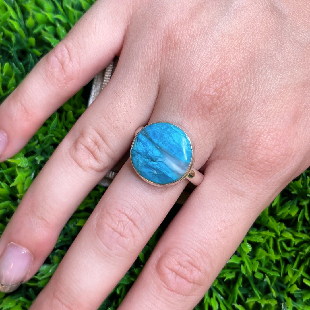 Bague Opale Bleue du Pérou #22