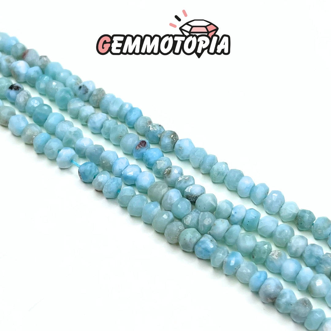 Perle Rondelle Facettée Larimar