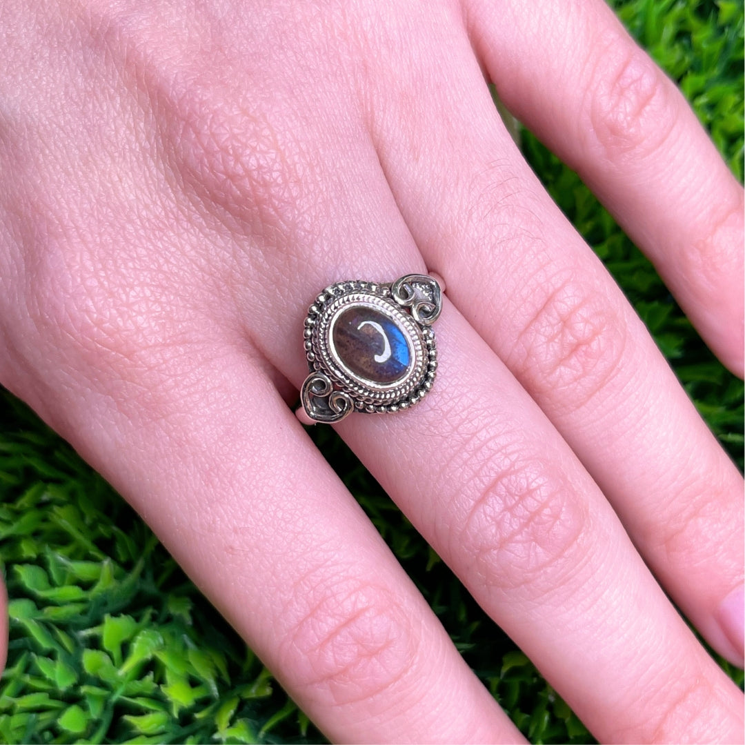 Bague Argent 925 Labradorite Bluefire #120