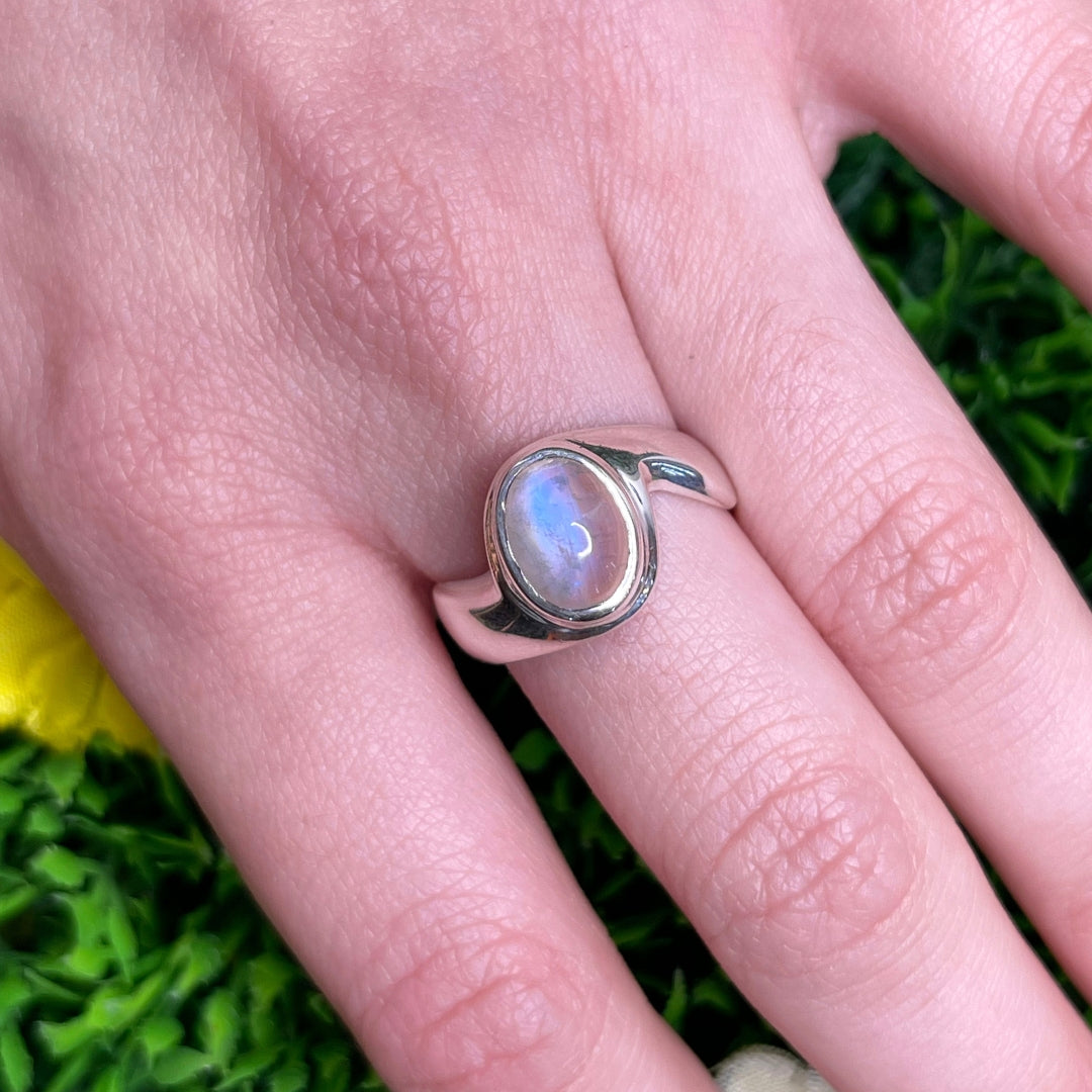 Bague Pierre de Lune Blue Fire #159