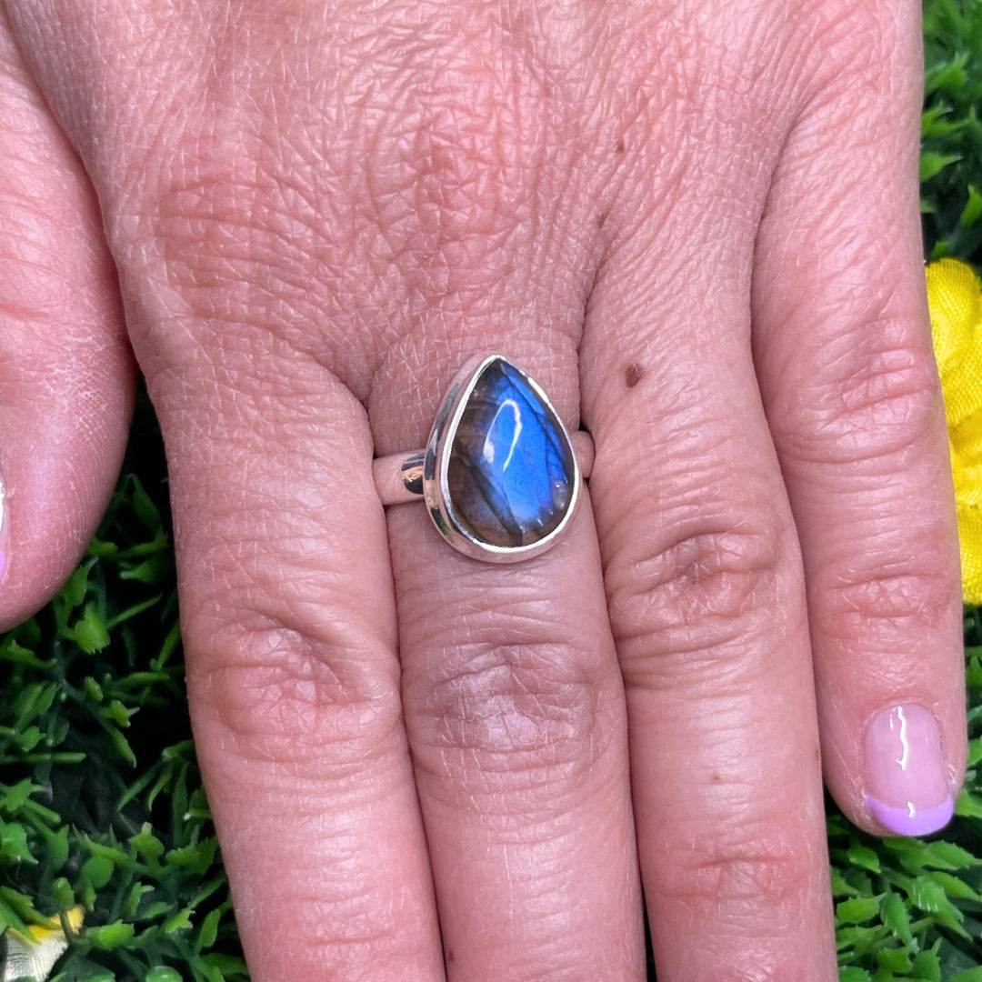 Bague Argent Labradorite Bluefire #199