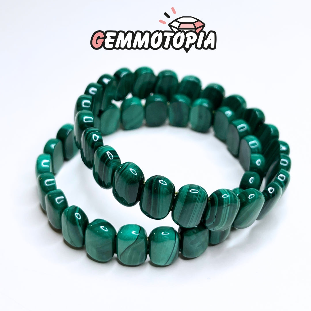 Bracelet Manchette en Malachite 5A