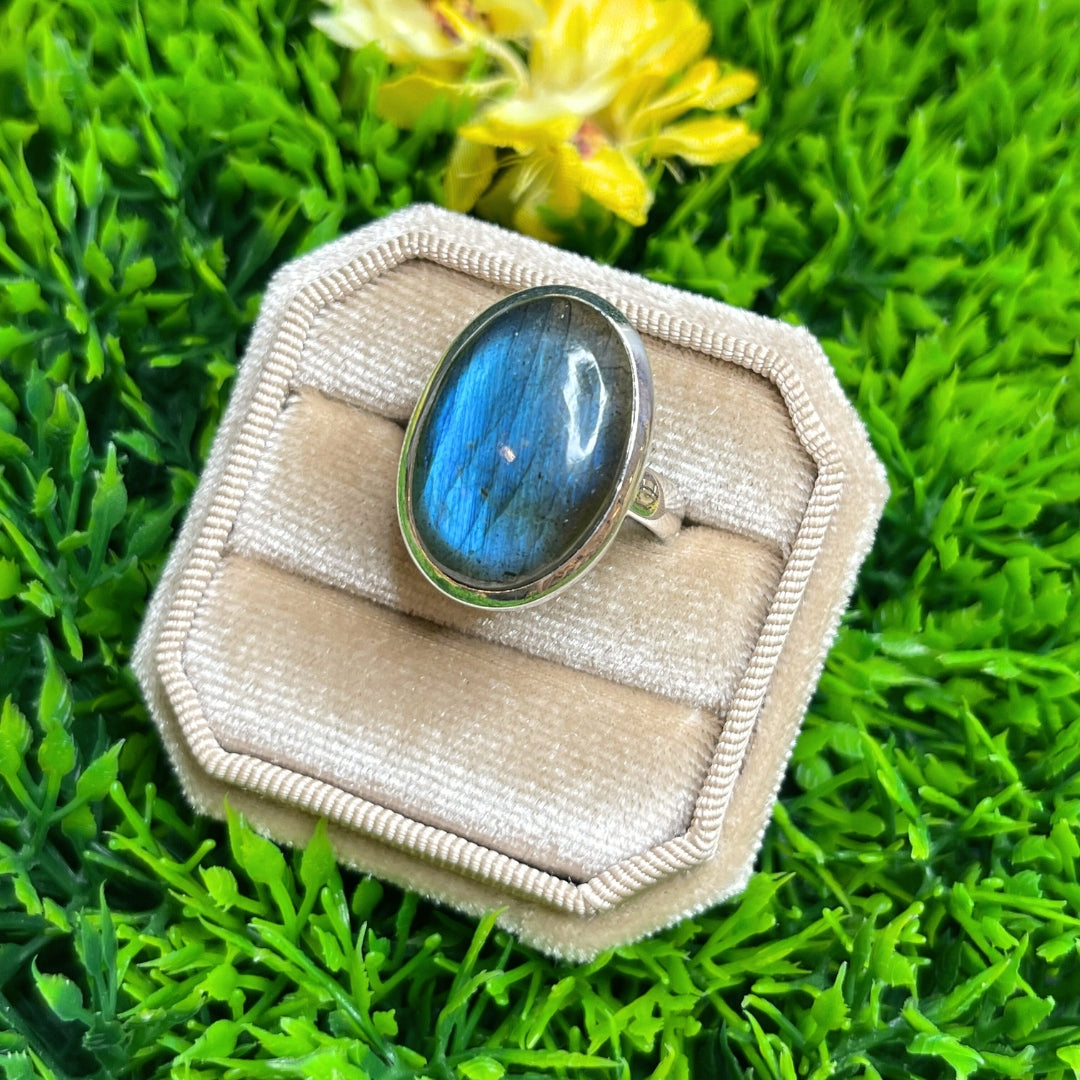 Bague Argent Labradorite Bluefire #48