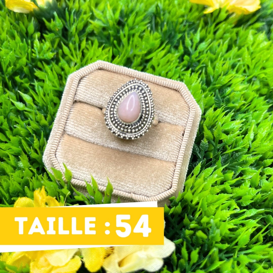 Bague Argent Opale Rose #1