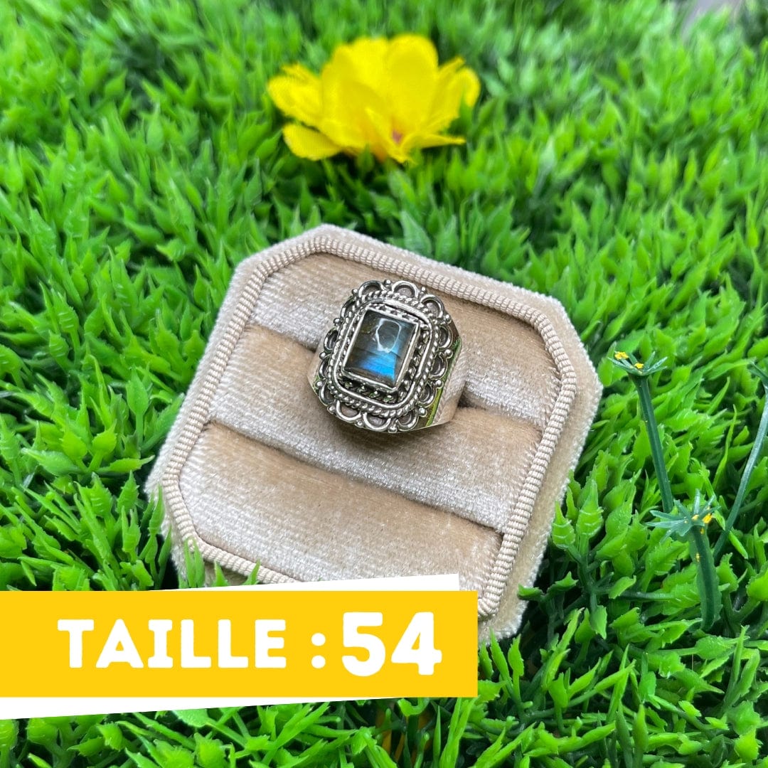 Bague Argent Labradorite Bluefire #35