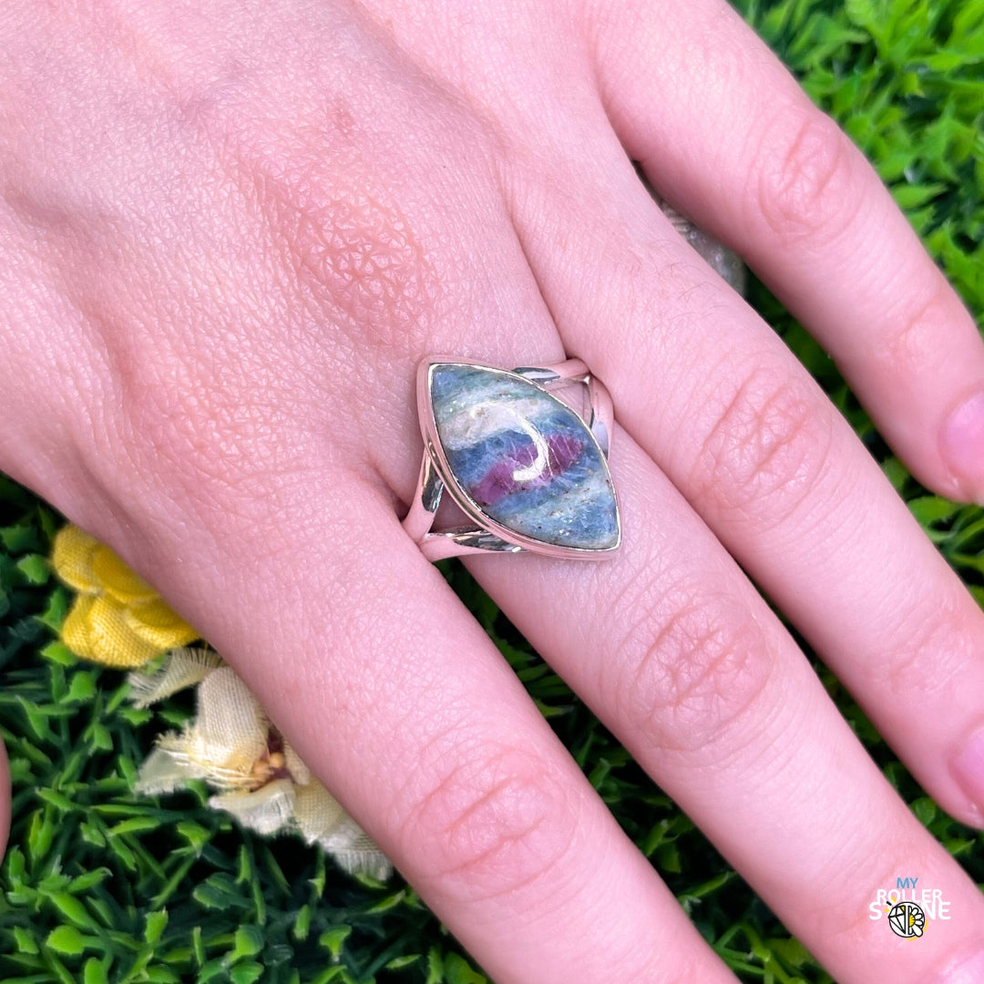 Bague Argent Rubis Fuchsite #13