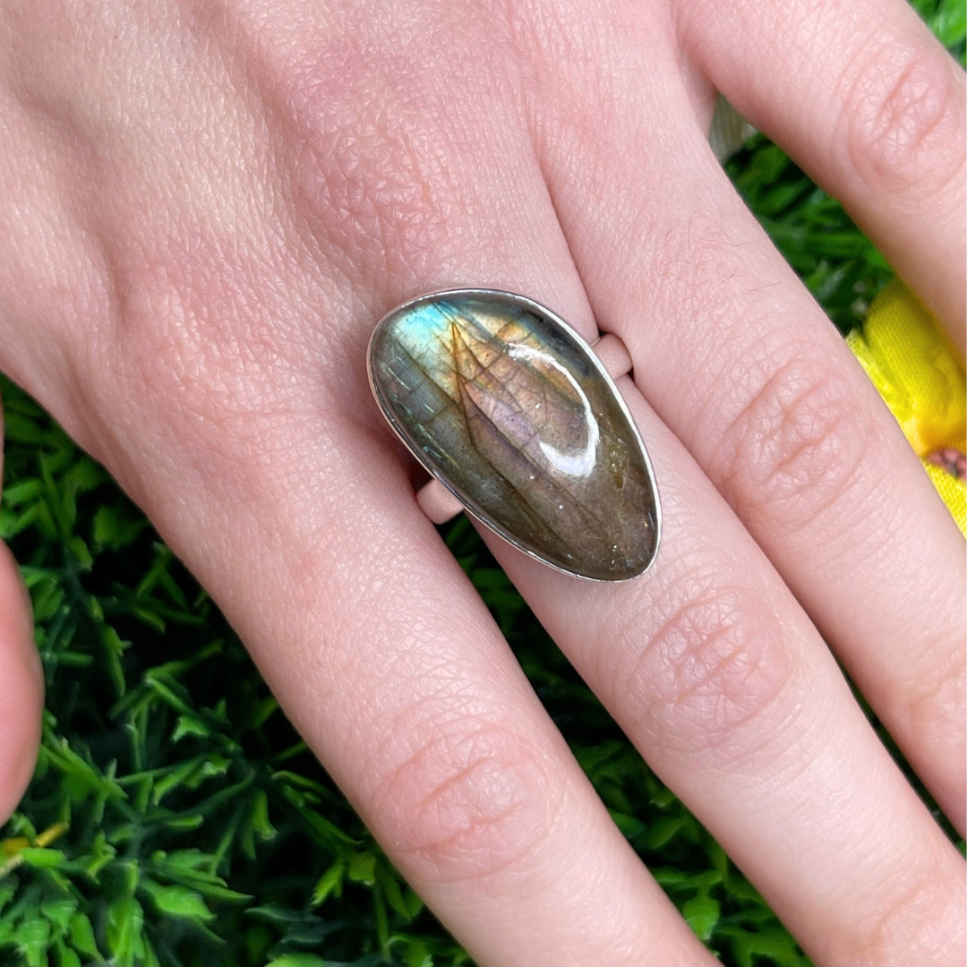 Bague Argent Labradorite Multifire #22