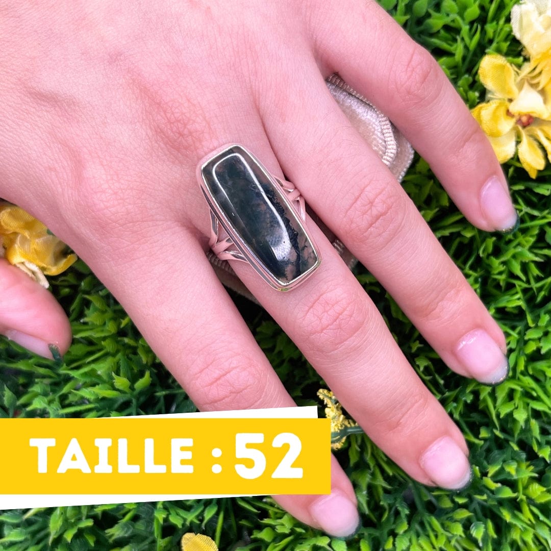 Bague Argent Agate Mousse #3