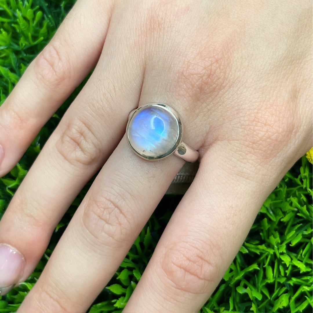 Bague Pierre de Lune Blue Fire #45