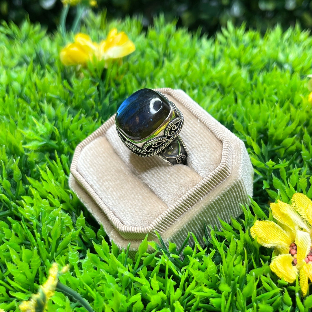 Bague Argent Labradorite Bluefire #86