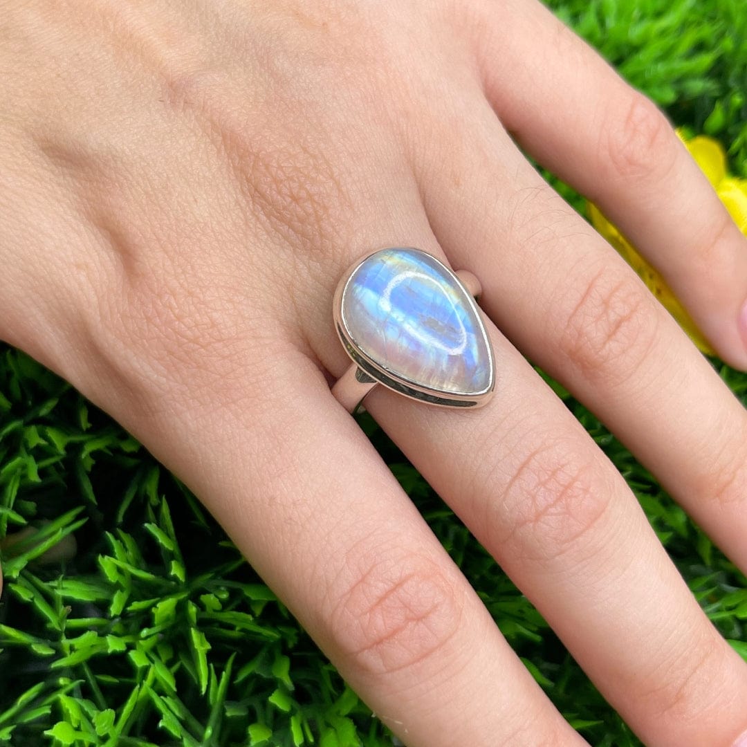 Bague Pierre de Lune Blue Fire #7