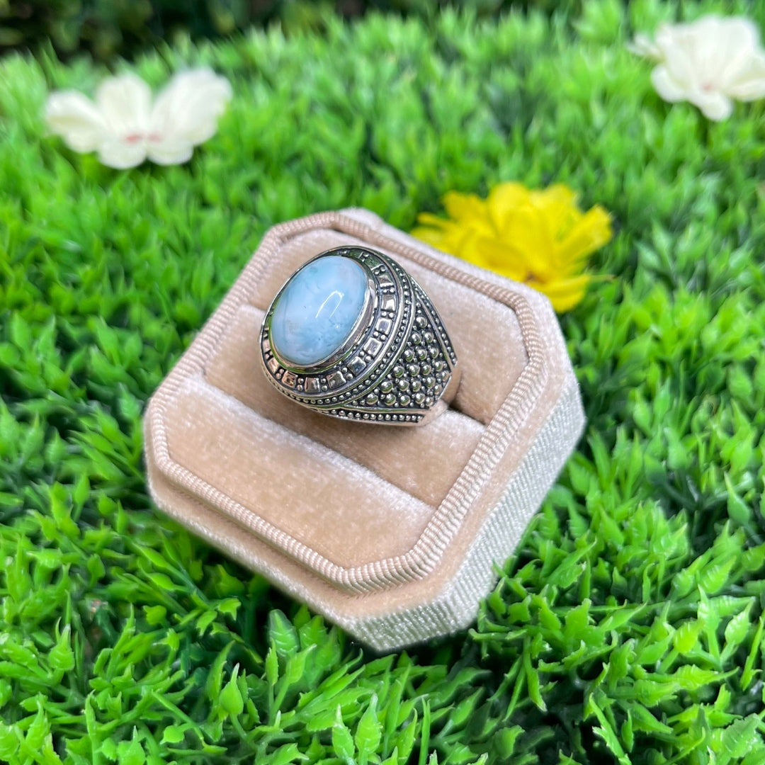 Chevalière Argent Larimar Viking #4