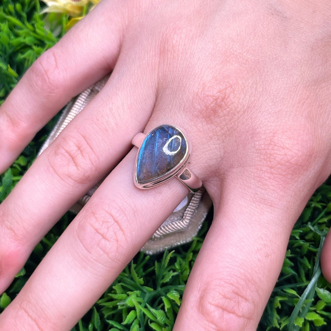 Bague Argent Labradorite Bluefire #43