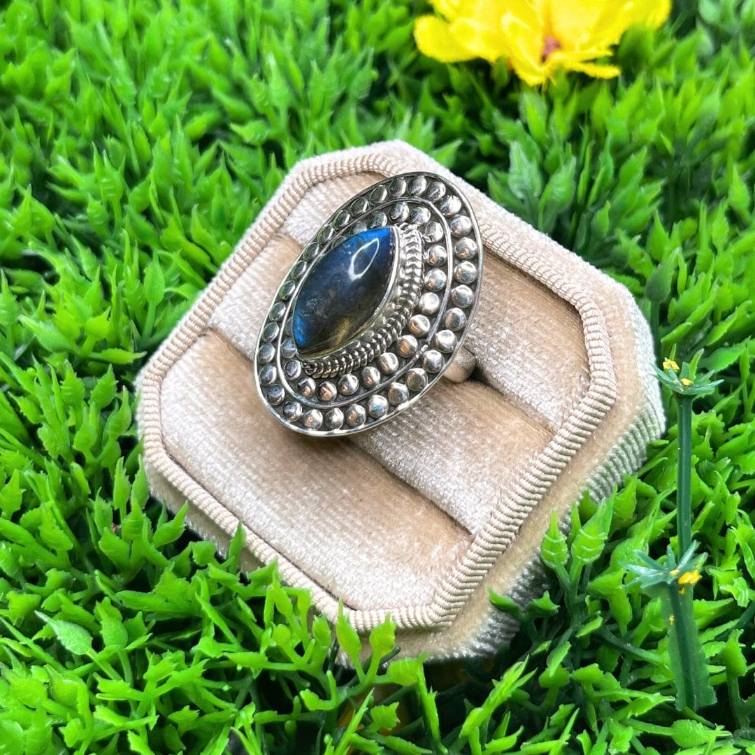 Bague Argent Labradorite Bluefire #36