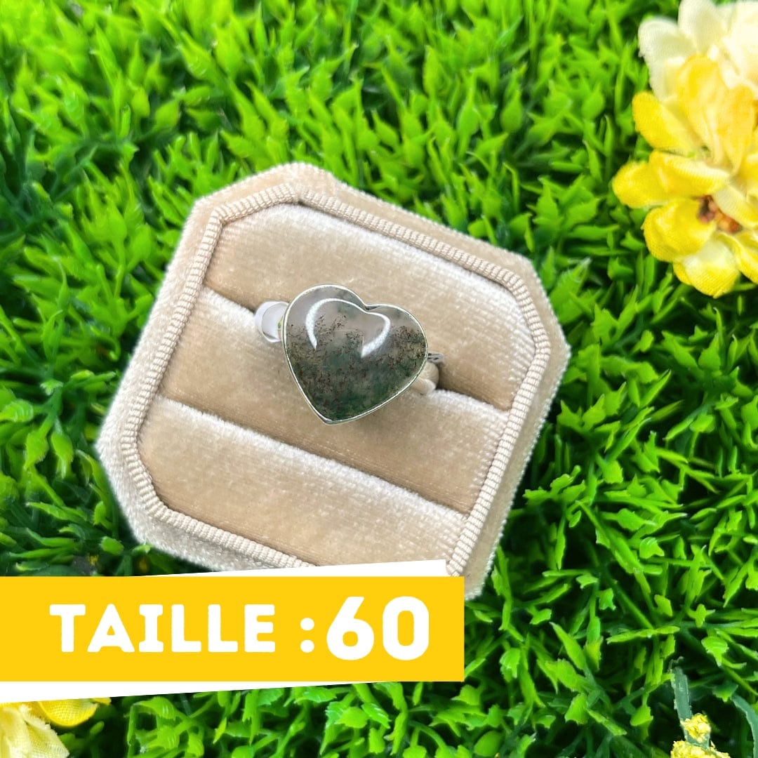 Bague Argent Agate Mousse #16