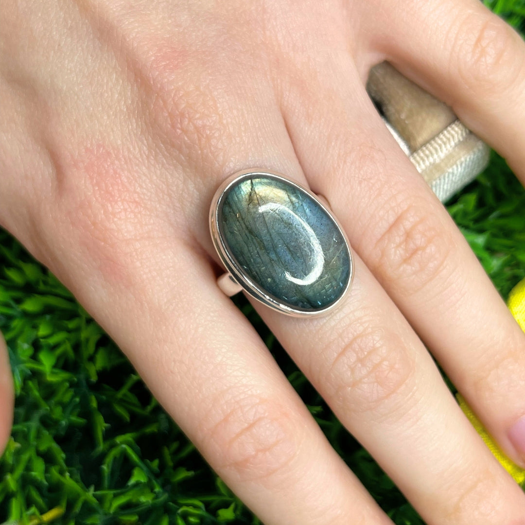 Bague Argent Labradorite Multifire #7