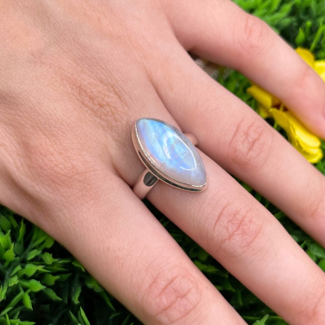 Bague Pierre de Lune Blue Fire #16