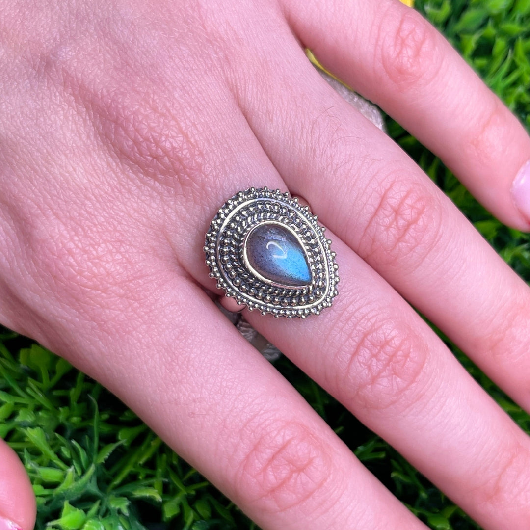 Bague Argent 925 Labradorite Bluefire #112